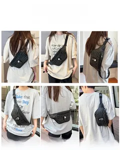 Detailed view showing multiple wearing styles of the black punk skull studded waist bag