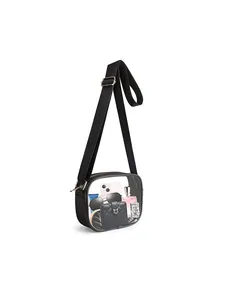 Women's Transparent PVC Crossbody Bag Waterproof Clear Shoulder Bag Lightweight Small Square Bag With Adjustable Wide Strap