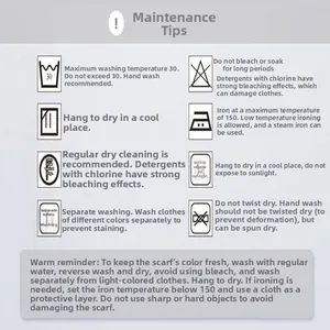 Detailed comprehensive washing and maintenance instructions guide for stylish men's winter scarf