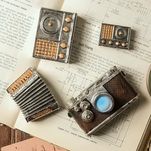 Vintage Resin Miniature Ornaments Retro Gramophone Camera Piano Radio Model Home Decor Photography Props Craft Gift