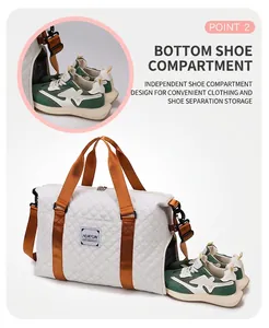 Grand sac de voyage matelassé avec compartiment à chaussures séparé pour le sport