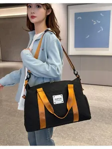 Grand sac de voyage noir avec séparation sec humide pour le fitness et les voyages