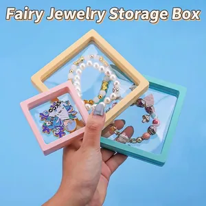 PE Folie Schwebende Schmuckschatulle Antioxidationsmittel Staubdichte Transparente Aufhängung Schmuck Display Case Für Ringe Halsketten