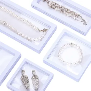 Weiße PE-Folien-Schmuckschatulle zur Aufbewahrung von Halsketten und Armbändern
