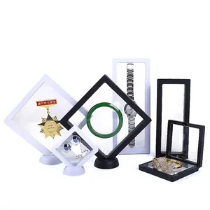 PE-Folie 3D schwebender Schmuck-Displaybox-Satz für Ringe und Halsketten staubdicht