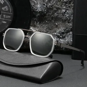 Men Polarized Aviator Sunglasses Large Metal Frame Pilot Style UV400 Protection Fashion Outdoor Driving Sun Glasses