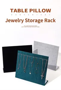 Professional velvet jewelry display stand for necklaces and earrings in three elegant colors