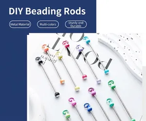 Various colorful gradient DIY metal bead rods for handmade keychain accessories