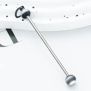 DIY metal bead rod with black and white gradient ends for handmade keychain accessories
