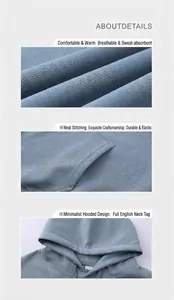 Close-up fabric and hood detail of a light blue oversized hoodie sweatshirt