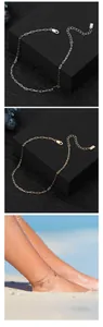 Detailed views of S925 silver paperclip anklet and layered cross charm anklet
