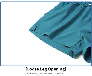 Detail showing the loose leg opening and fabric texture of men's ice silk shorts.