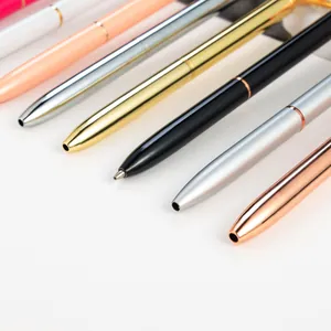 Set of elegant metallic ballpoint pens in various colors for office and gift use