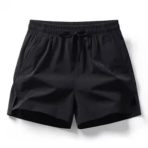 Men's quick-dry ice silk athletic shorts with elastic drawstring waist and side pockets.