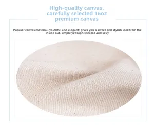Macro close-up view of 16oz high-quality canvas fabric texture for minimalist tote bag