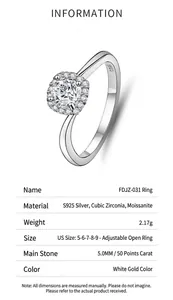 Detail view of S925 sterling silver ring featuring a 50 carat moissanite halo setting
