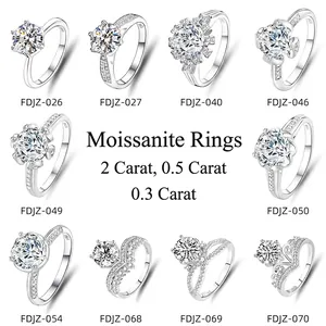 925 Sterling Silver Moissanite Heart Shape Rings