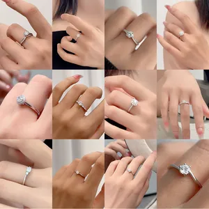 Elegant S925 sterling silver moissanite wedding rings for women, assorted designs.