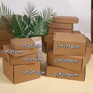 Extra hard brown kraft paper square mailing boxes available in multiple sizes