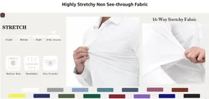 Detailed view of highly stretchy and breathable fabric for men's business shirt