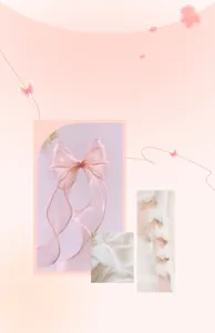 Ispirazione di design romantico con fiocchi in organza rosa e pizzo molto delicato