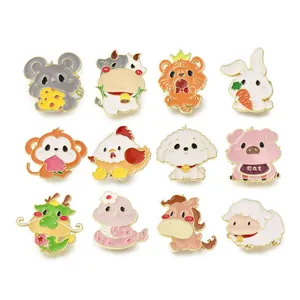 Cute Cartoon Animal Alloy Enamel Brooch Pins For Women Men Creative Sloth Capybara Heart Ghost Badge Jewelry Accessories