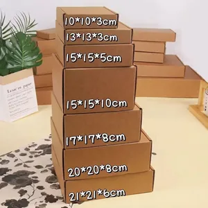 A stack showing various sizes of extra-hard kraft paper square mailing boxes