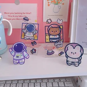 Cute cartoon astronaut and bunny transparent acrylic desktop phone and tablet stand