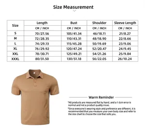 Detaillierte Größentabelle für das atmungsaktive Mesh-Poloshirt für Herren, S bis 3XL.