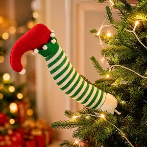 Festive Christmas tree decoration elf leg ornament for holiday home decor displays