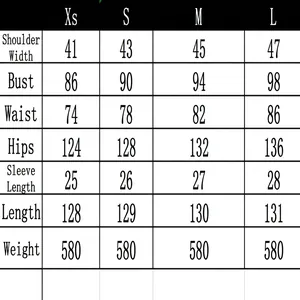 Guide des tailles détaillé pour robe de printemps avec ceinture, mesures du XS au L.