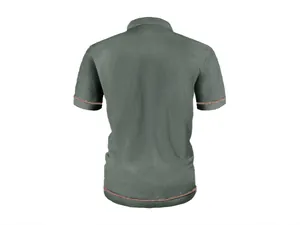 Back view of men's mesh ice silk short sleeve t-shirt in dark gray textured fabric