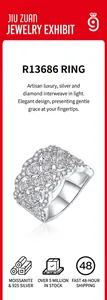 Elegant S925 sterling silver moissanite ring with luxury intricate lattice design for women