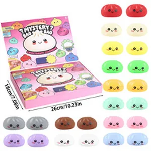 Mystery Bao countdown calendar box with 24 colorful dumpling squishy toys