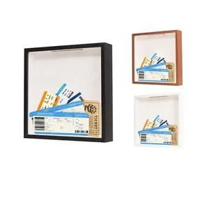 Shadow Box Memory Archive Frame Wooden Ticket Collection Display Case For Travel Concert Movie Tickets Home Decor