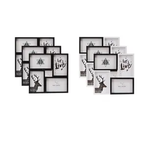 Modern Collage Photo Frame Wood Based Interlocking Gallery Wall Hanging Tabletop Decor