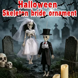 Halloween Skelett Braut Und Bräutigam Hängende Ornamente Gotische Gruselige Hochzeits Requisiten Party Dekoration