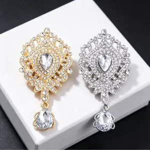 Élégante Broche Rayon d'Étoile en Alliage et Strass Bouton Anti-exposition pour Femme Chemise Cardigan Accessoire