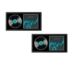 Vinyl Record Display Frame MDF Wood Plexiglass Minimalist Rectangular Wall Mounted Desktop Stand Home Art Decor