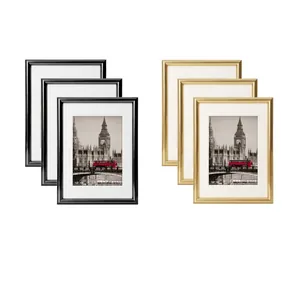 Modern Minimalist PVC Photo Frame With Mat And Art Print For Tabletop Wall Decor European Classical