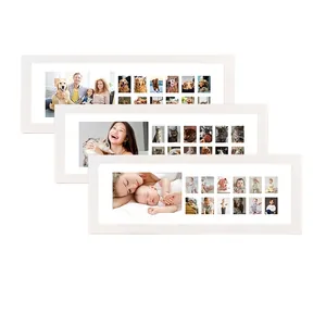 Multi Aperture Photo Frame MDF Wood Kids Growth Record ID Picture Display Modern Wall Tabletop Decor