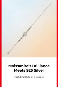 Bracelet en argent S925 et moissanite avec halo carré central élégant