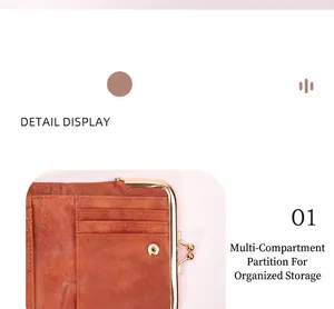 Internal detail of vintage kiss-lock wallet showing multiple card slots and storage.