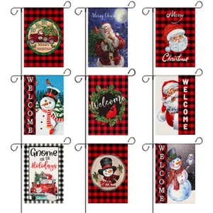 Selection of double-sided Christmas garden flags with various festive holiday motifs