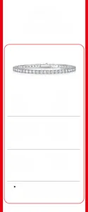 Especificaciones detalladas de la pulsera tenis de plata 925 y moissanita.