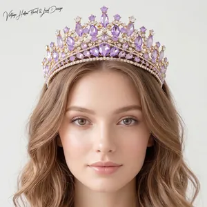 Baroque Bridal Crown Alloy Rhinestone Retro Luxury Wedding Tiara For Women Girls Headpiece Hair Accessories