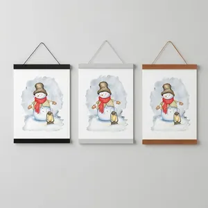 Magnetic Wooden Poster Hanger Scroll Frame Wall Hanging Minimalist Home Decor For Artwork Prints Photos Drawings