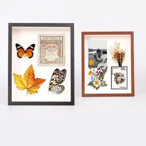 Shadow Box Picture Frame MDF Wood Depth Display Case Wall Hanging Tabletop For DIY Dried Flowers Specimens Wedding Photos