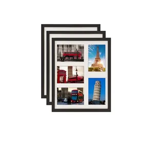 Collage Photo Frame Multi Opening Picture Frame Engineered Wood Wall Hanging Tabletop Decor Modern Family Memory Display