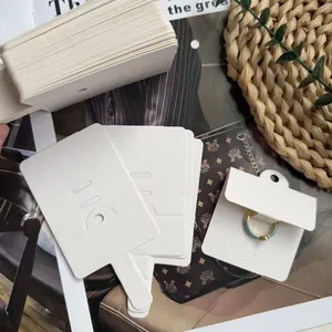 Bulk professional white cardstock jewelry display cards for rings and necklaces